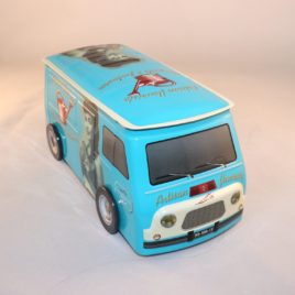 Estafette rétro bleue artisan fleuriste